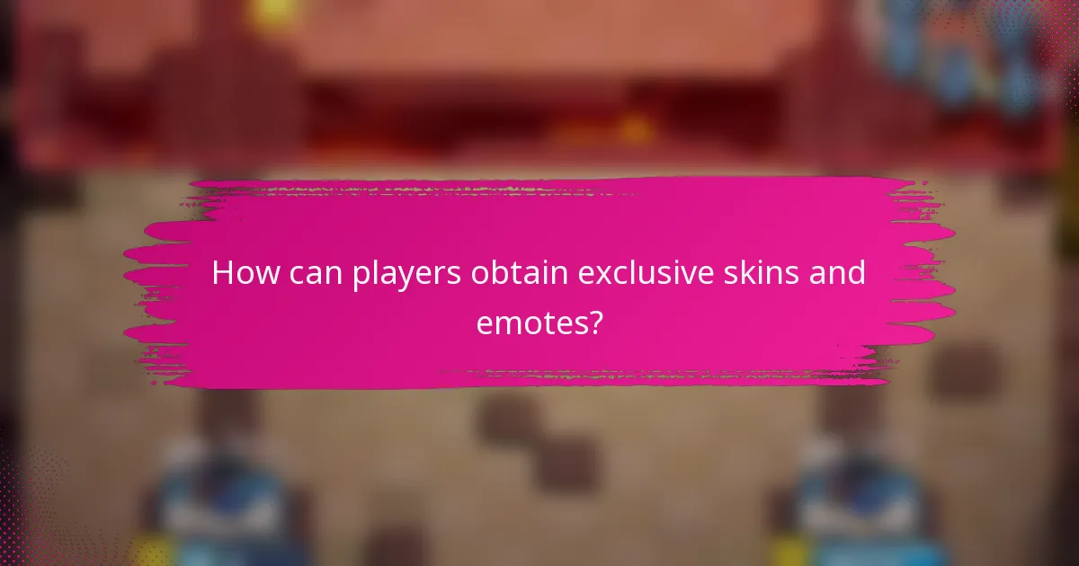 How can players obtain exclusive skins and emotes?