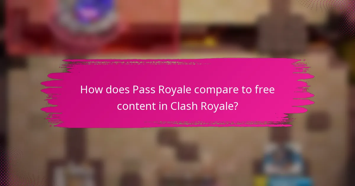 How does Pass Royale compare to free content in Clash Royale?